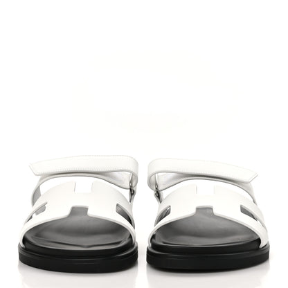 Hermes Calfskin Womens Chypre Sandals 39 White 2 of 9