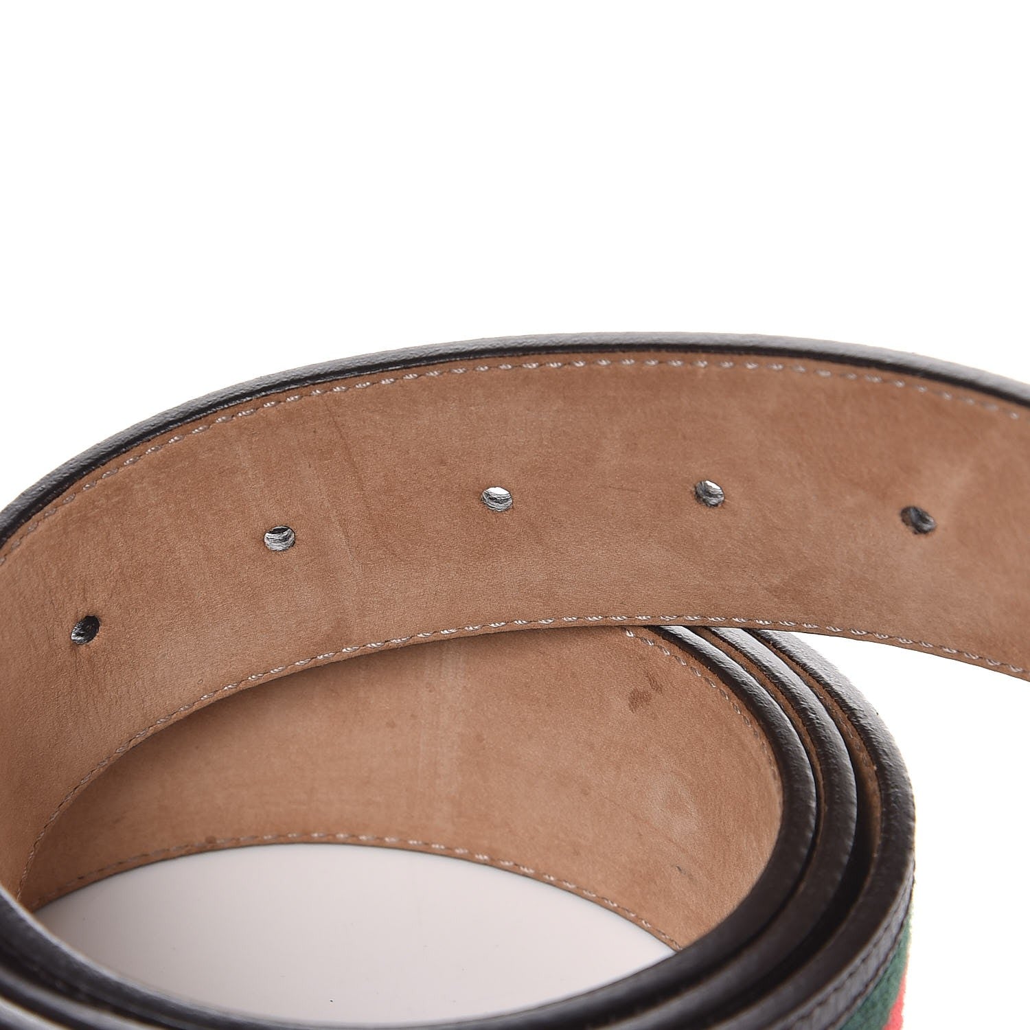 Gucci Calfskin Web Interlocking G Belt 120 48 Dark Brown 5 of 5
