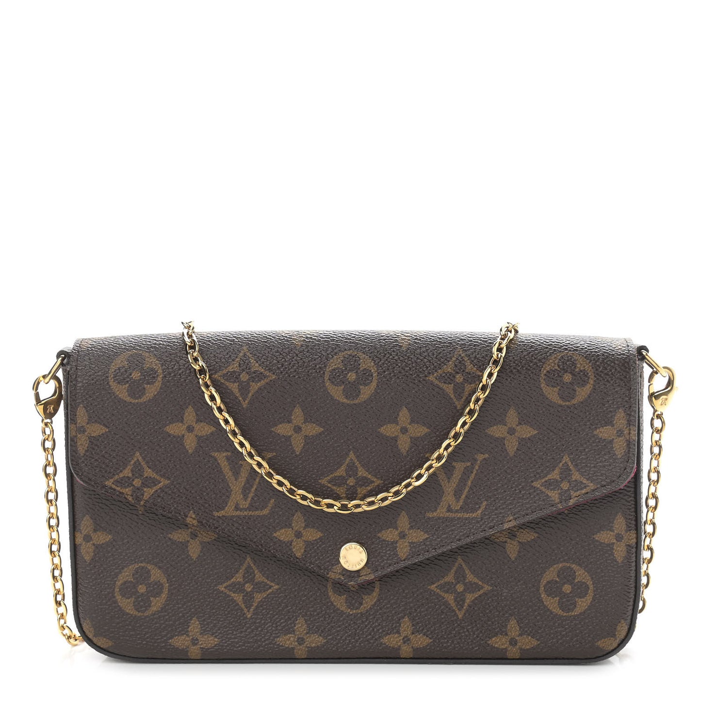 Monogram Pochette Felicie Chain Wallet Fuchsia