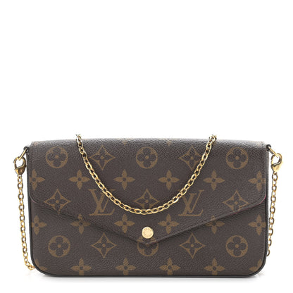 Louis Vuitton Monogram Pochette Felicie Chain Wallet Fuchsia 1 of 14