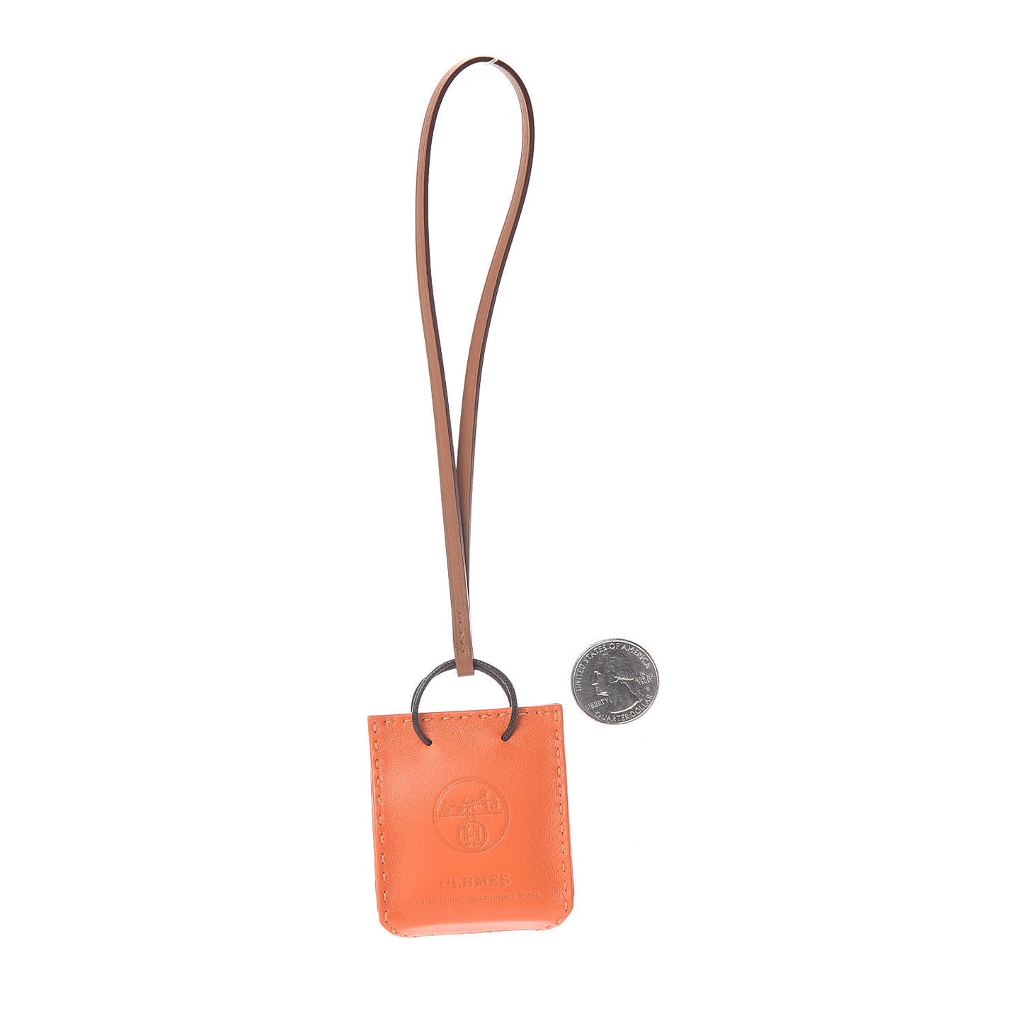 Milo Lambskin Swift Shopping Bag Charm Feu Gold