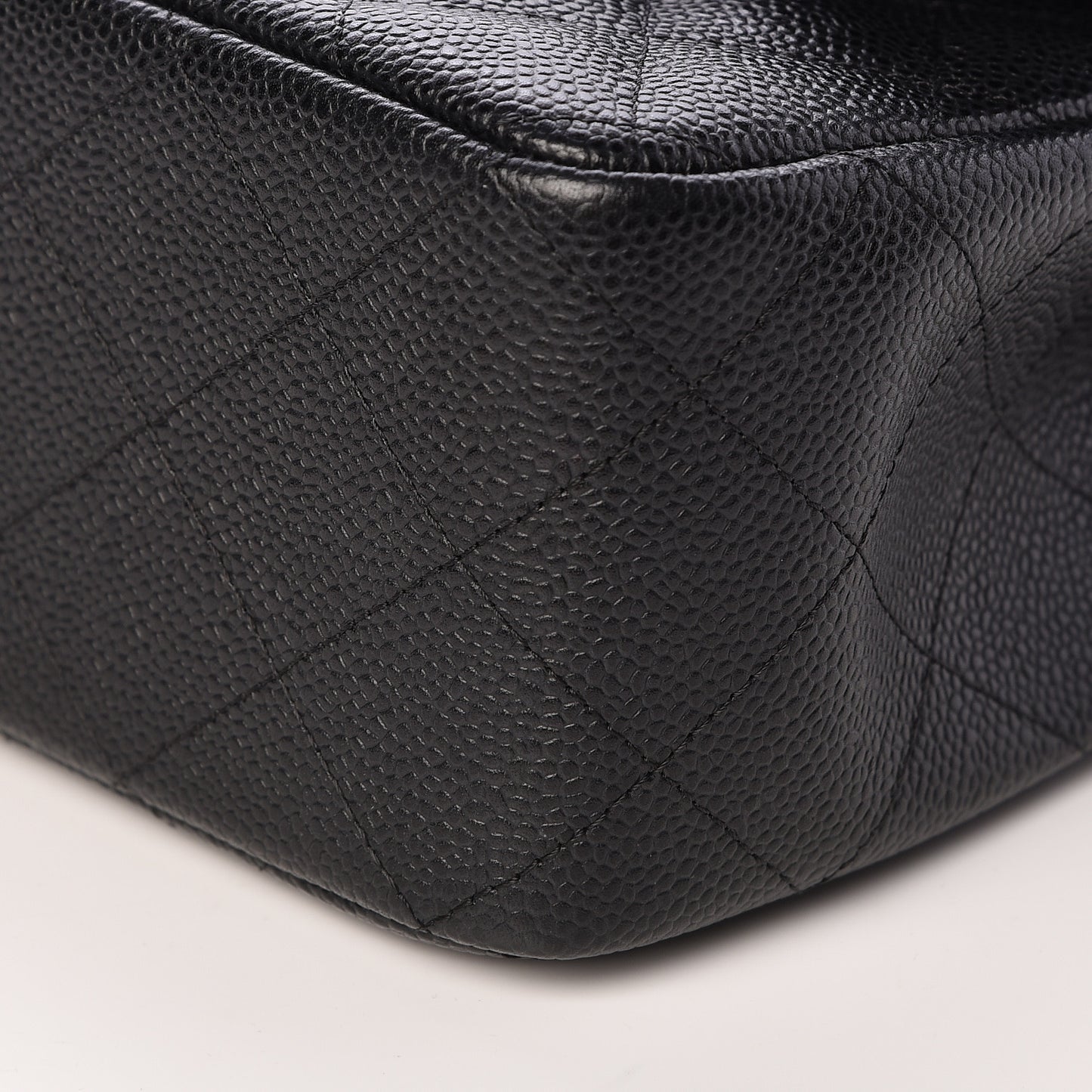 Caviar Quilted Jumbo Double Flap Black