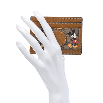 Gucci X DISNEY Mini Vintage GG Supreme Monogram Mickey Mouse Card Holder Beige Vintage Sun Oil 2 of 7