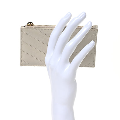 Saint Laurent Monogram Grain de Poudre 5 Fragments Zip Pouch Card Holder Blanc Vintage 2 of 12