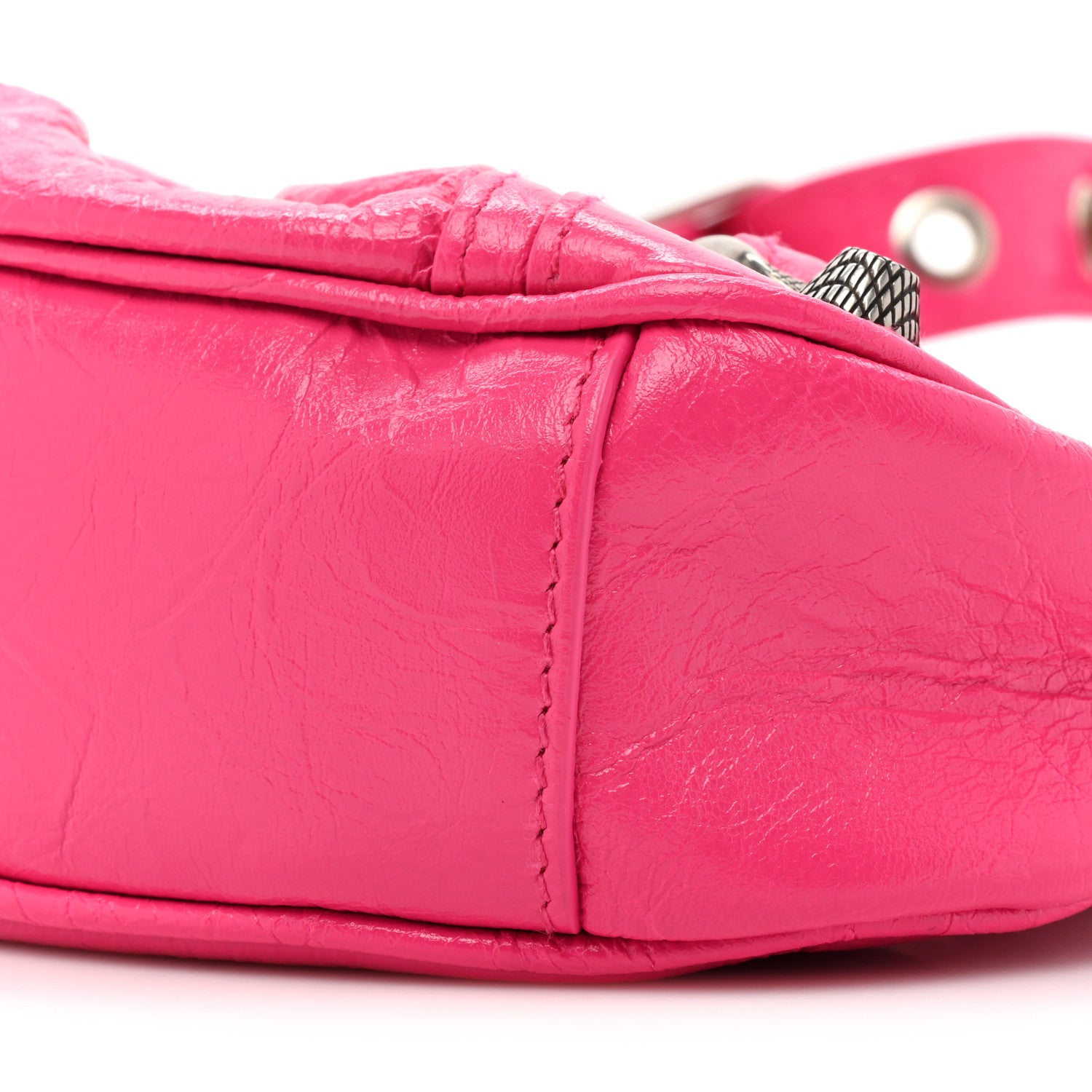 Balenciaga Agneau Arena Le Cagole Shoulder Bag XS Hot Pink 9 of 10