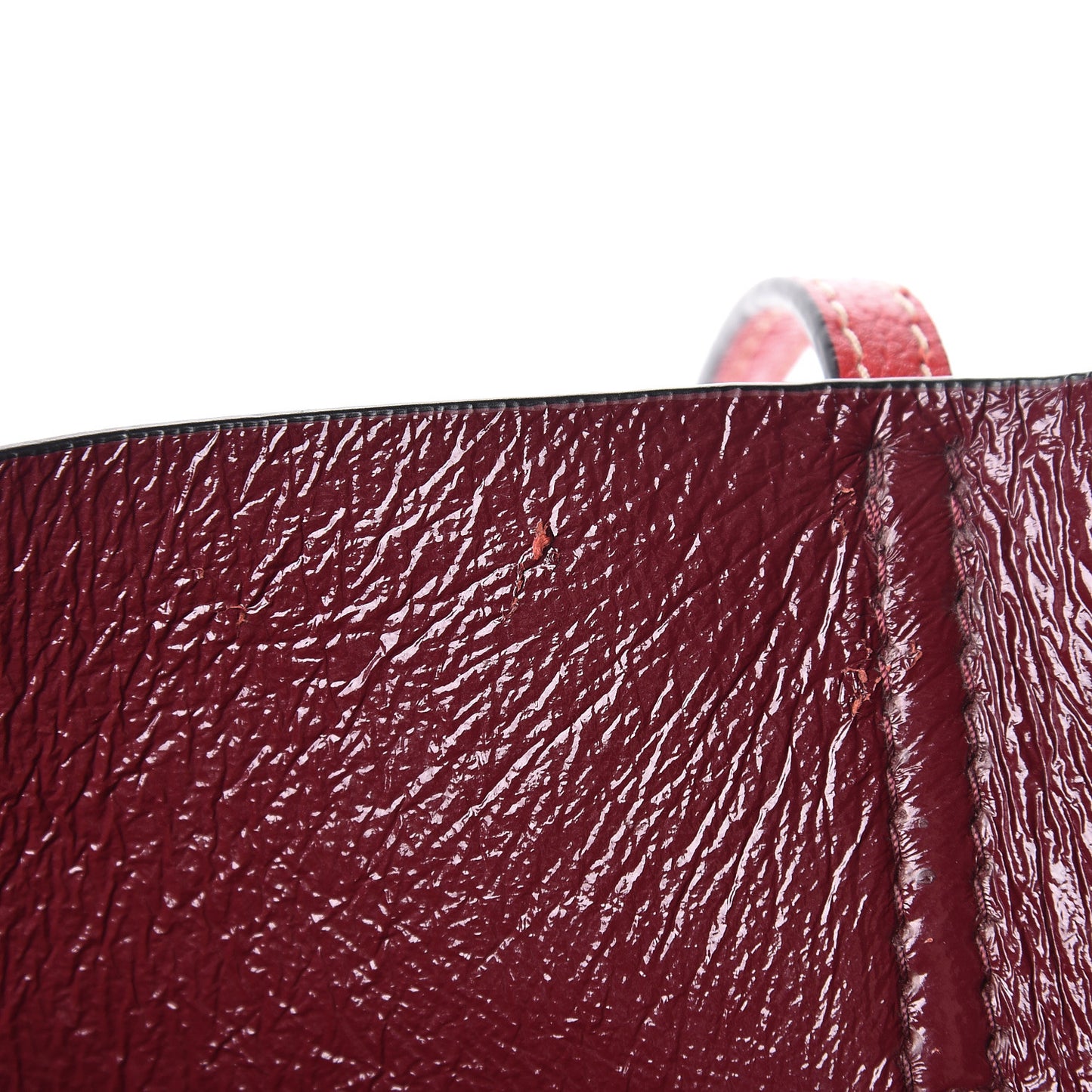 Grained Calfskin Grind Shopper Tote Red