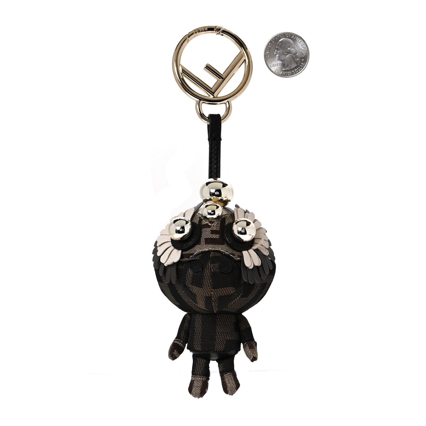 Nappa Zucca Zucchino Pearl F is Fendi Space Monkey Bag Charm Camelia Carbone Mogano Panna