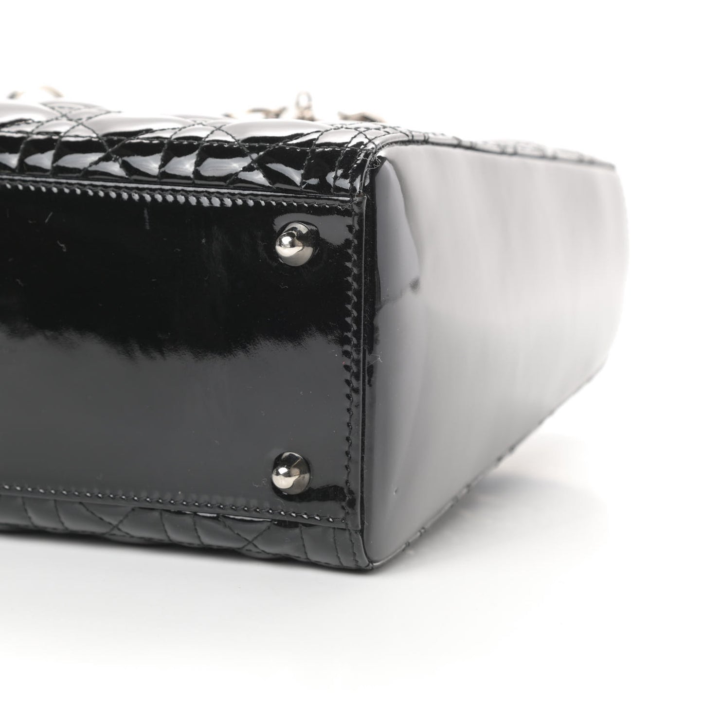 Patent Cannage Large Lady Dior Black