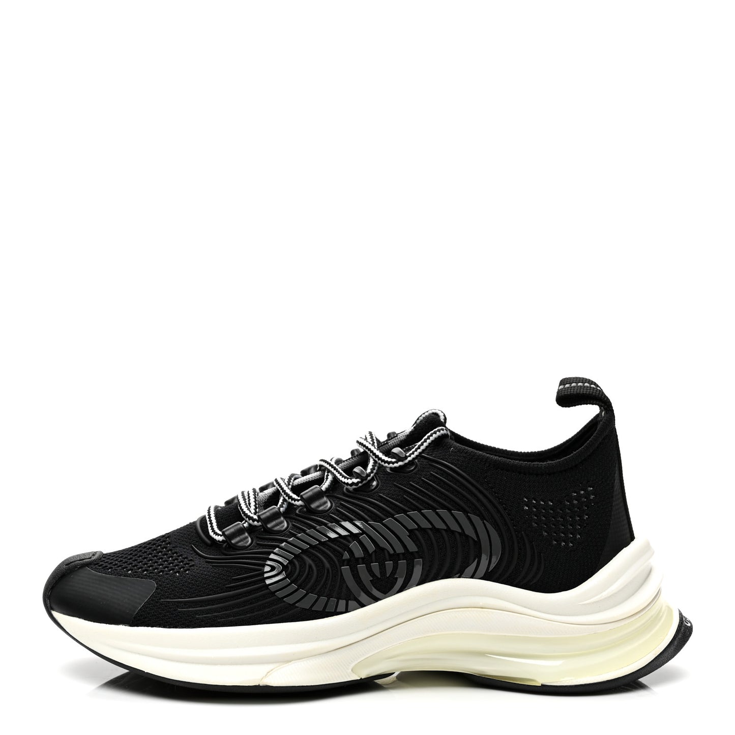 Technical Knit Fabric Waves Womens Gucci Run Sneakers 37 Black Loess