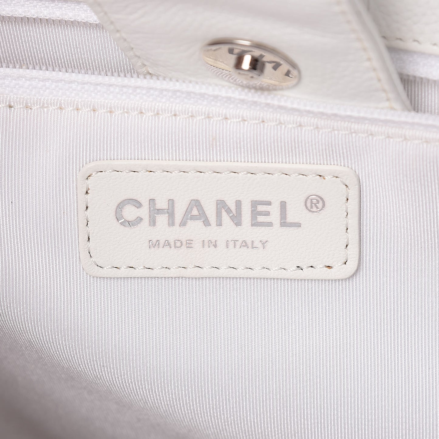 Calfskin Cerf Executive Shopper Tote White
