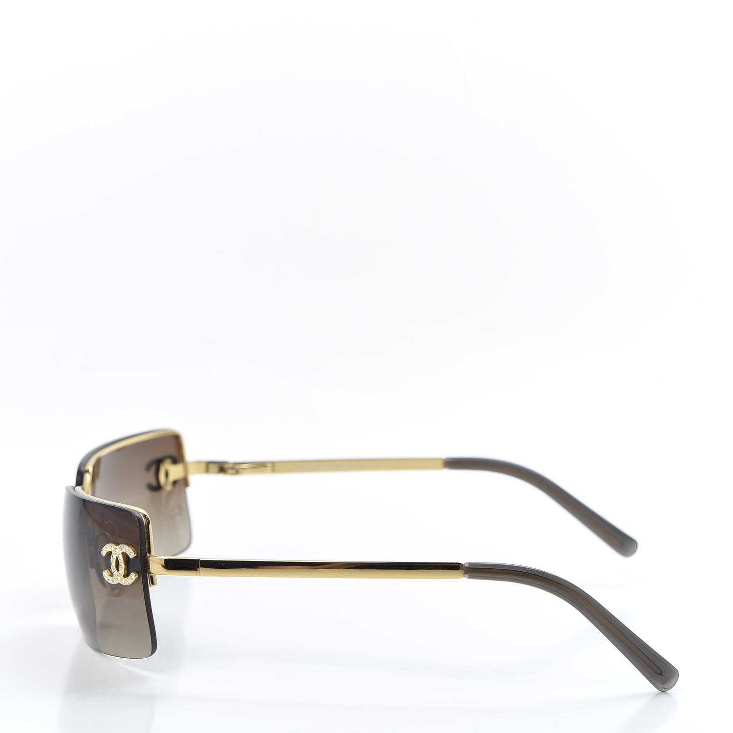 Chanel Crystal CC Logo Sunglasses 4104-B Gold 3 of 8