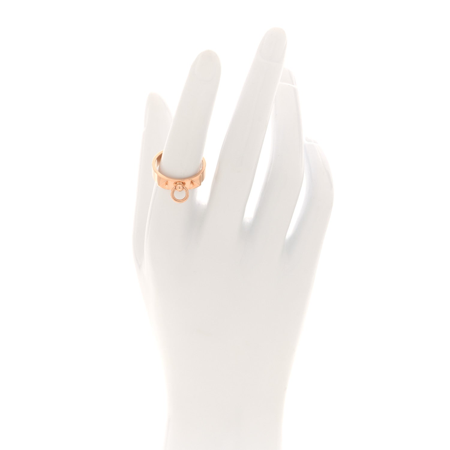 Hermes 18K Rose Gold PM Collier De Chien Ring 54 7 2 of 5