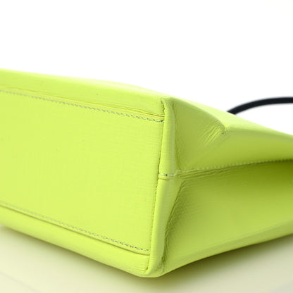 Balenciaga Squared Calfskin Logo Shopping Tote XXS Lime 10 of 13