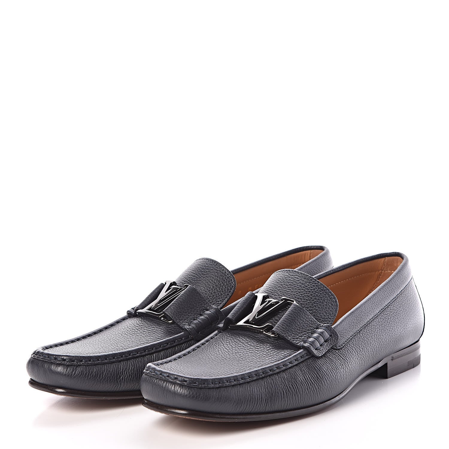 Louis Vuitton Calfskin Mens Montaigne Loafers 8 Marine 3 of 7