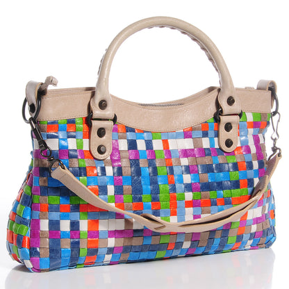 Balenciaga Agneau Lattice Woven First Multicolor Praline 3 of 11