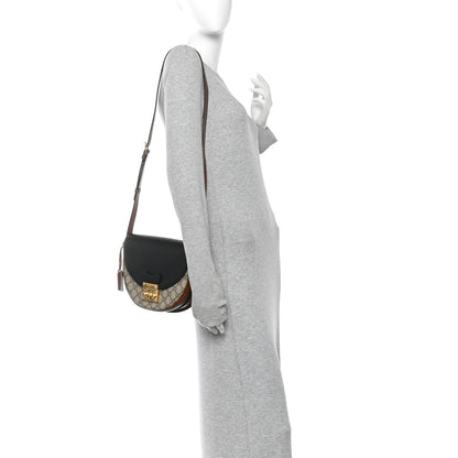 Gucci GG Supreme Monogram Calfskin Small Padlock Messenger Shoulder Bag Beige Black Cuir 2 of 10