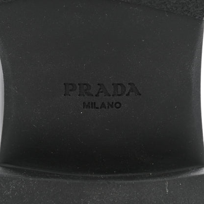 Prada Spazzolato Metal Triangle Logo 50mm Loafers 38 Black 6 of 9