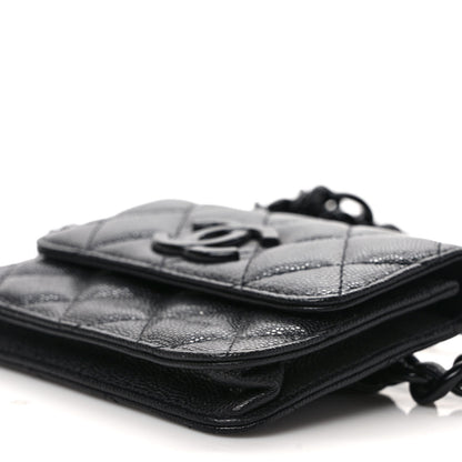 Chanel Caviar Quilted My Everything Belt Flap Card Holder Black 8 of 8