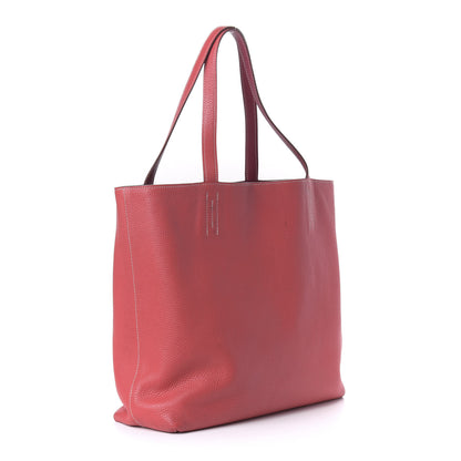 Hermes Taurillon Clemence Double Sens 36 Reversible Tote Rubis Bougainvillea 3 of 16
