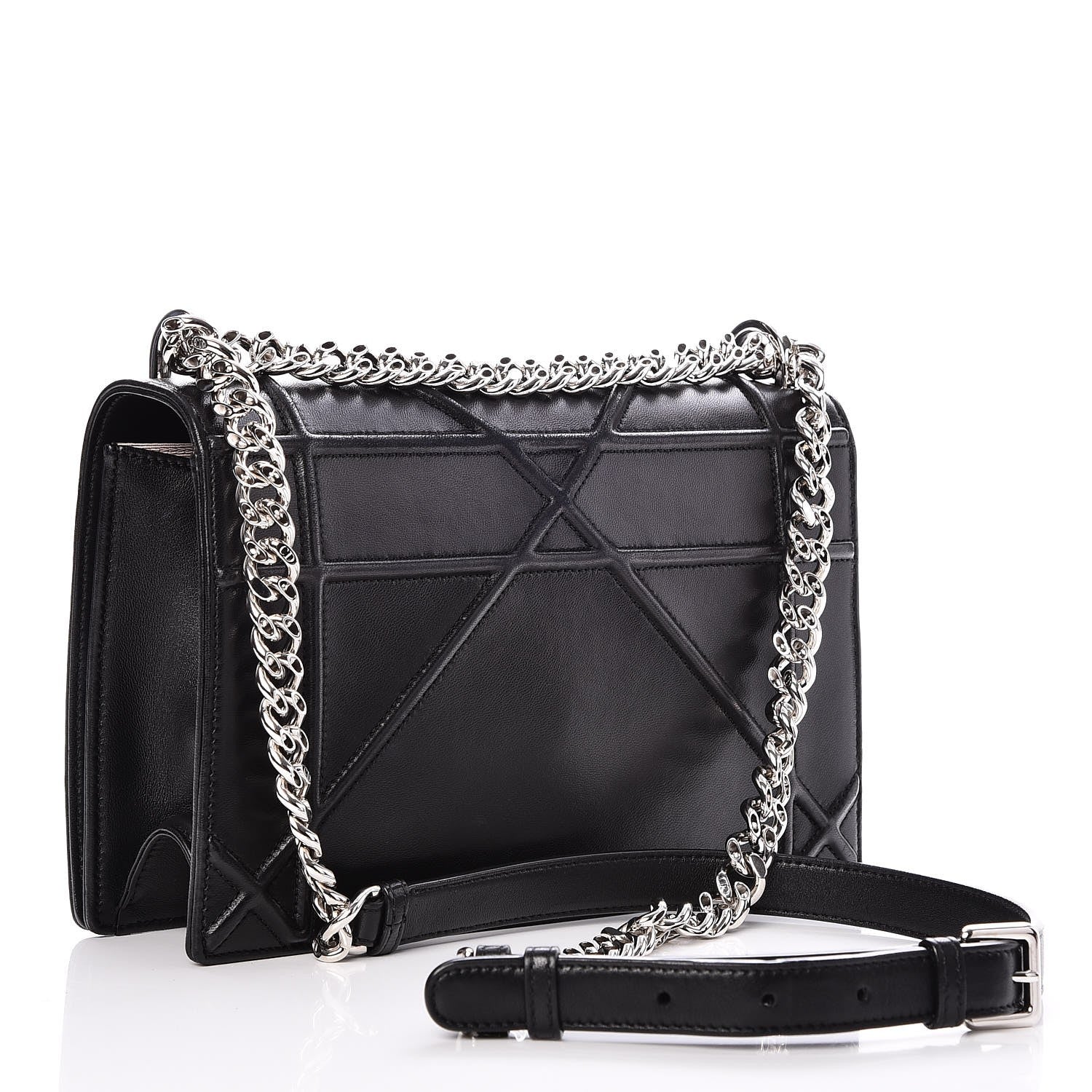 Christian Dior Lambskin Medium Diorama Flap Bag Black 4 of 9