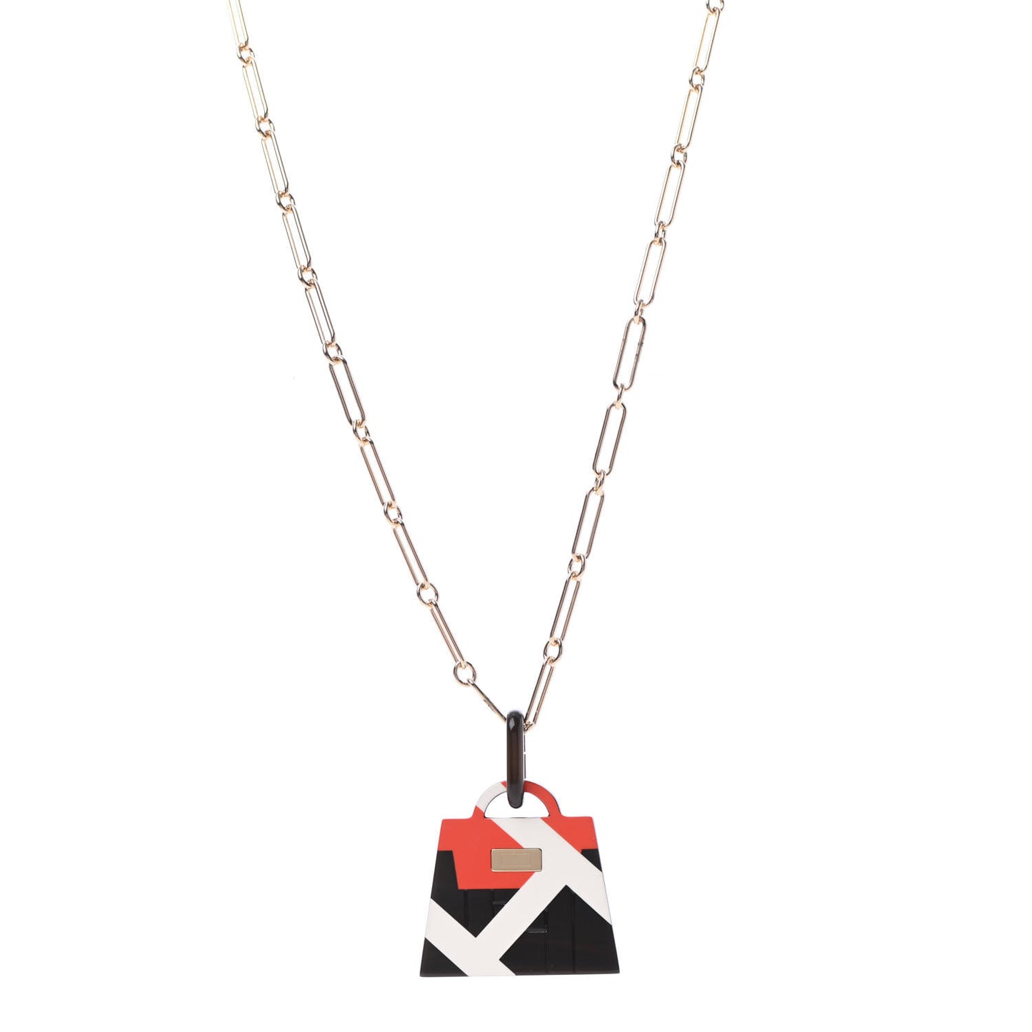 Pendentif Amulette Laquee GM Pendant Necklace Black