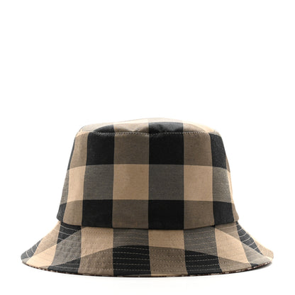 Christian Dior Polyester Cotton Gingham Oblique Reversible Bucket Hat 57 Beige 3 of 15