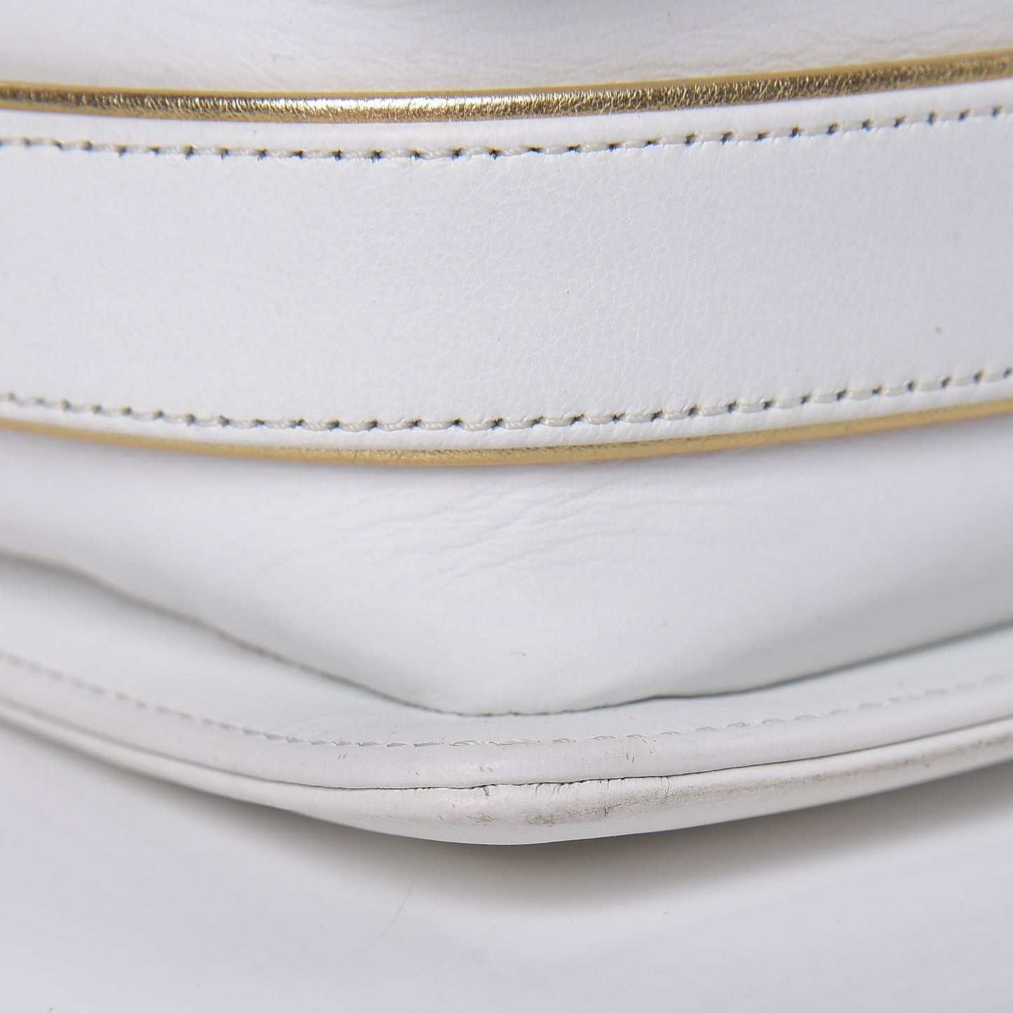 Sheepskin Braided Medium Boy Reverso Flap White