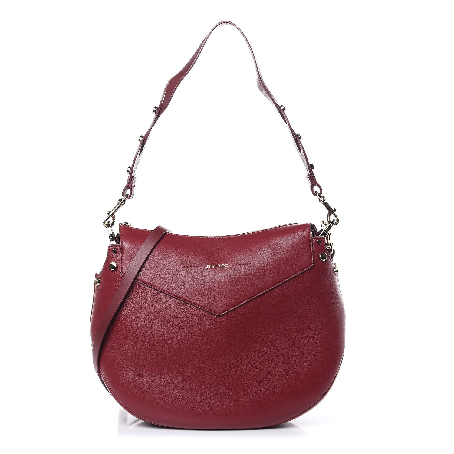 Jimmy Choo Nappa Artie Hobo Vino 1 of 10
