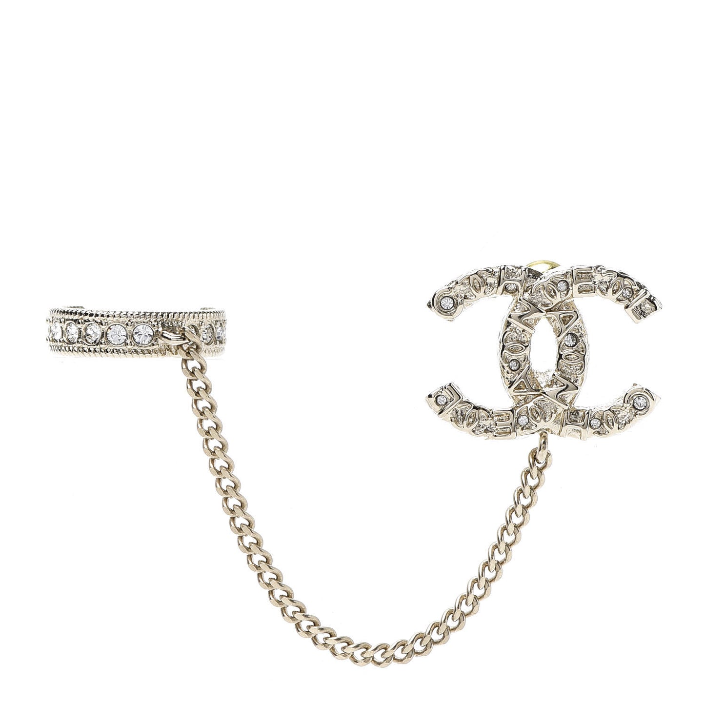 Crystal CC Cuff Single Earring Gold