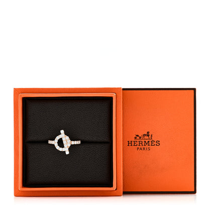 Hermes 18K Rose Gold Diamond Finesse Ring 50 5.25 7 of 7