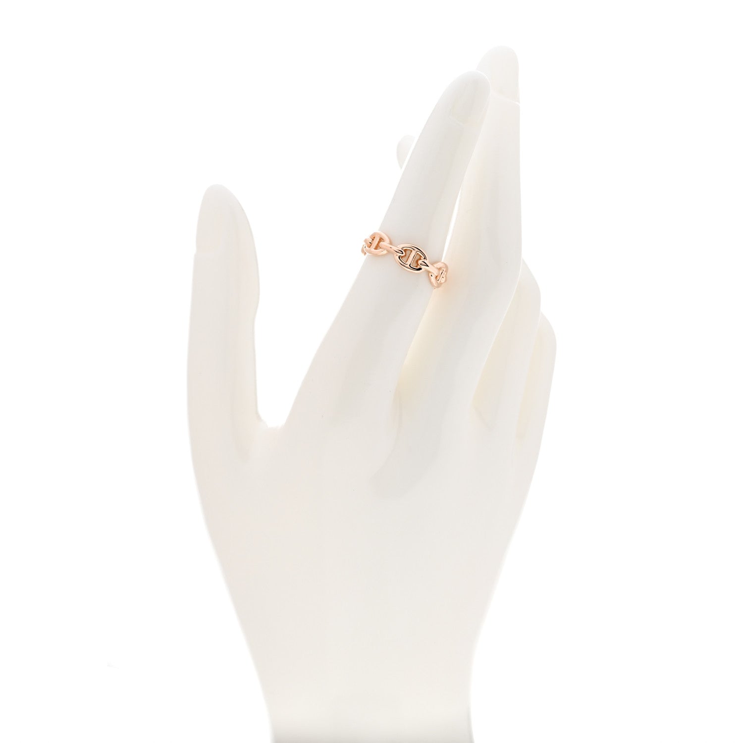 Hermes 18K Rose Gold PM Chaine d'Ancre Enchainee Ring 52 6 2 of 6