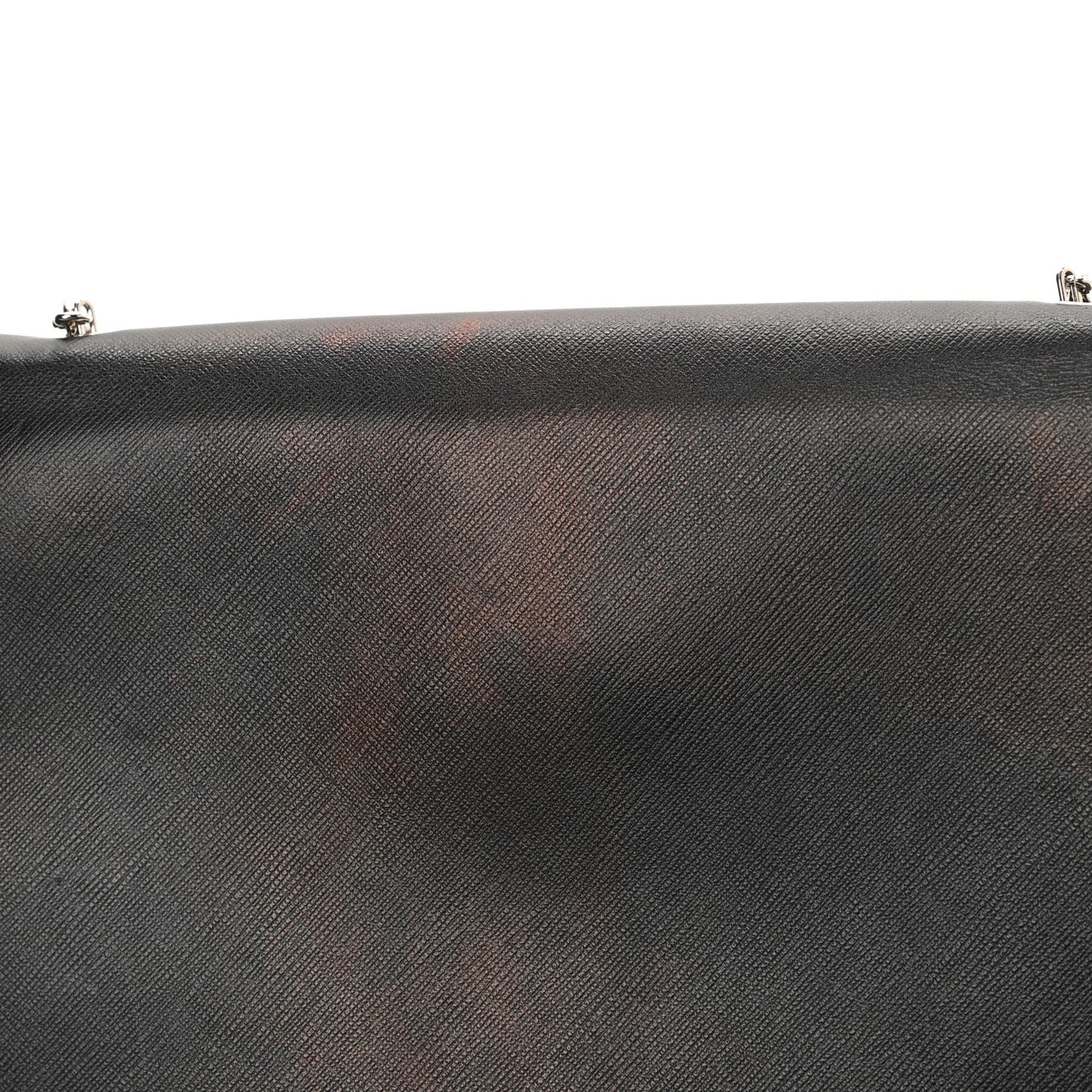 Printed Calfskin Vara Bow Chain Flap Crossbody Black