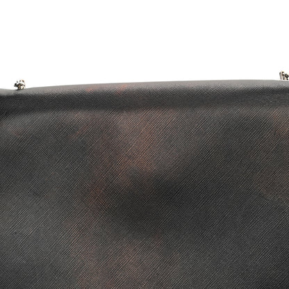 Salvatore Ferragamo Printed Calfskin Vara Bow Chain Flap Crossbody Black 14 of 15