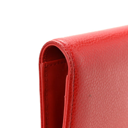 Chanel Caviar Timeless CC Yen Wallet Red 10 of 12