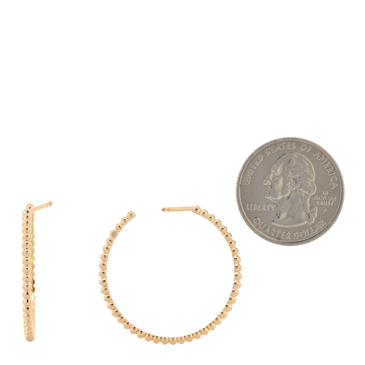 Van Cleef & Arpels 18K Yellow Gold Small Perlee Hoop Earrings 2 of 5