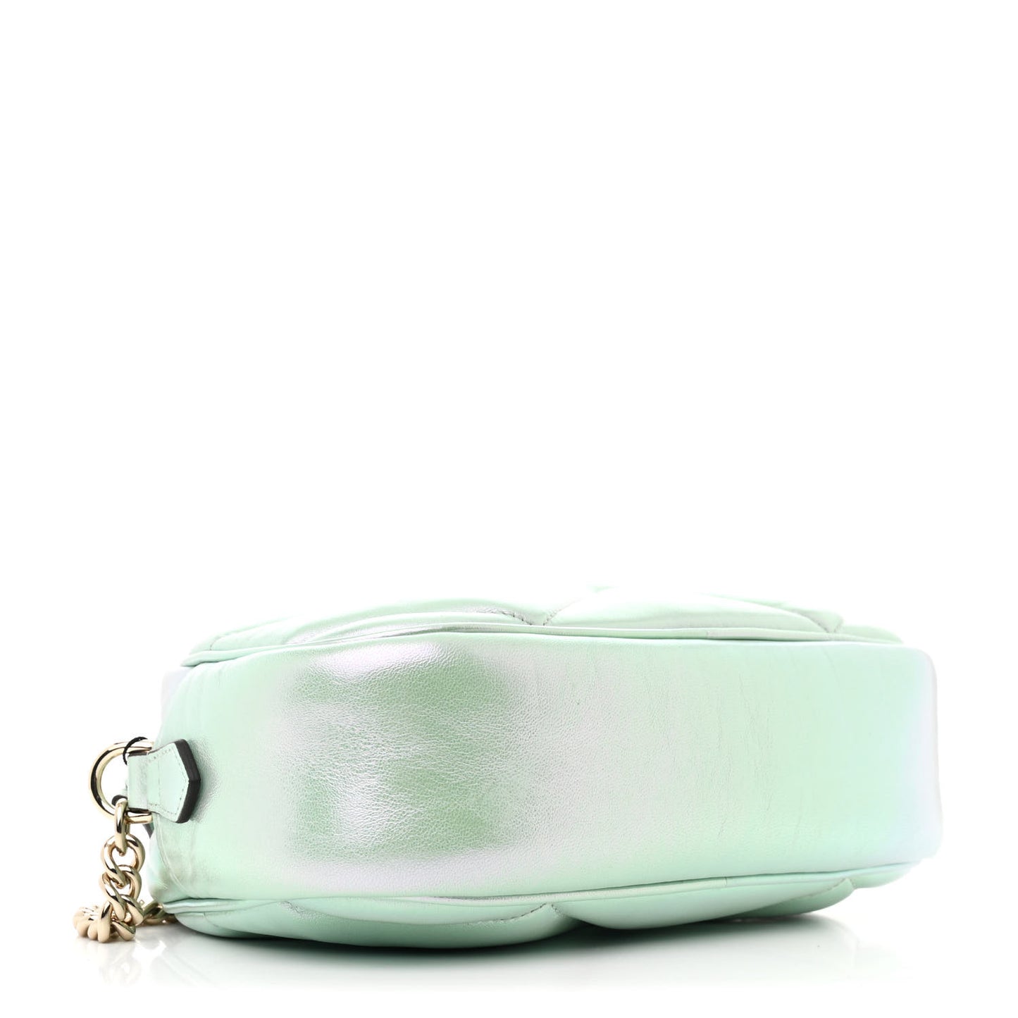 Iridescent Nappa Chevron Matelasse Small GG Marmont Chain Shoulder Bag Iridescent Salvy Green
