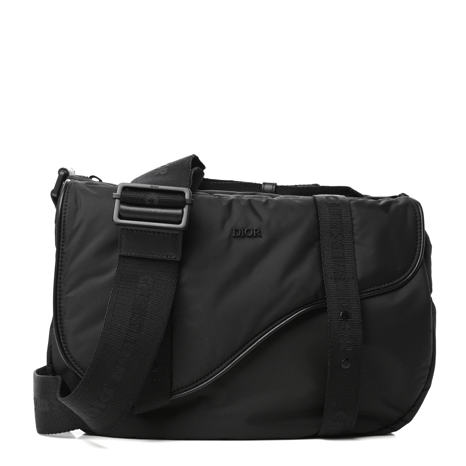 Christian Dior HOMME Nylon Saddle Messenger Bag Black 1 of 9