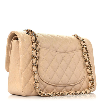 Chanel Iridescent Caviar Quilted Medium Double Flap Beige 3 of 11