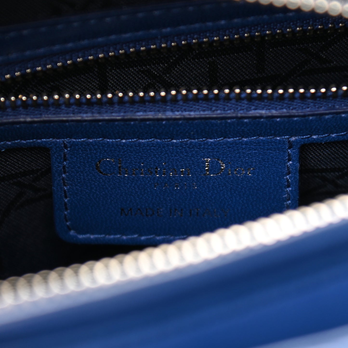 Lambskin Cannage Medium Lady Dior Blue