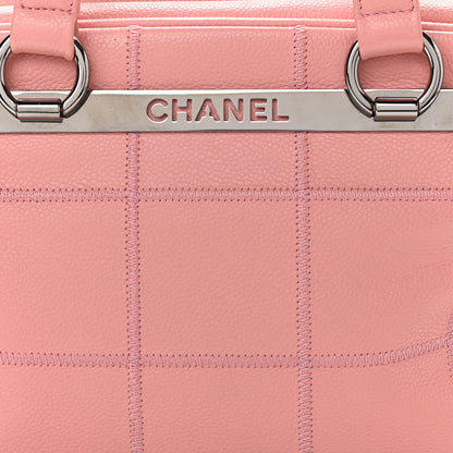 Chanel Caviar Square Stitched Bowler Pink 8 of 10