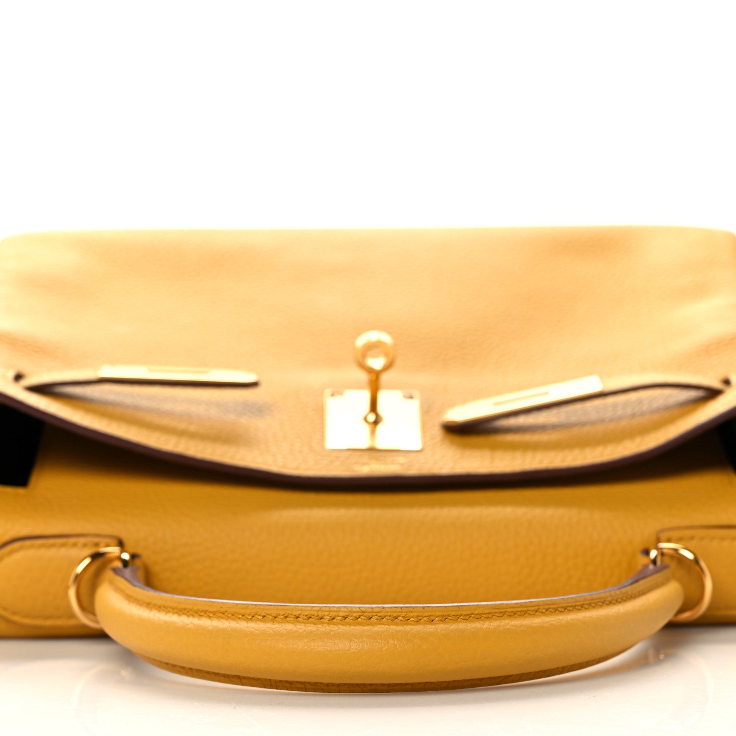 Hermes Taurillon Clemence Kelly Retourne 28 Jaune Ambre 14 of 42