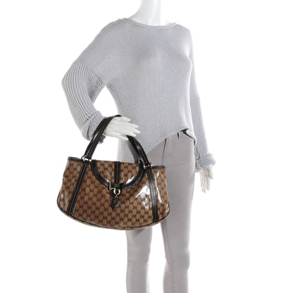 Gucci Crystal Monogram Duchessa Flap Shoulder Bag Dark Brown 2 of 7