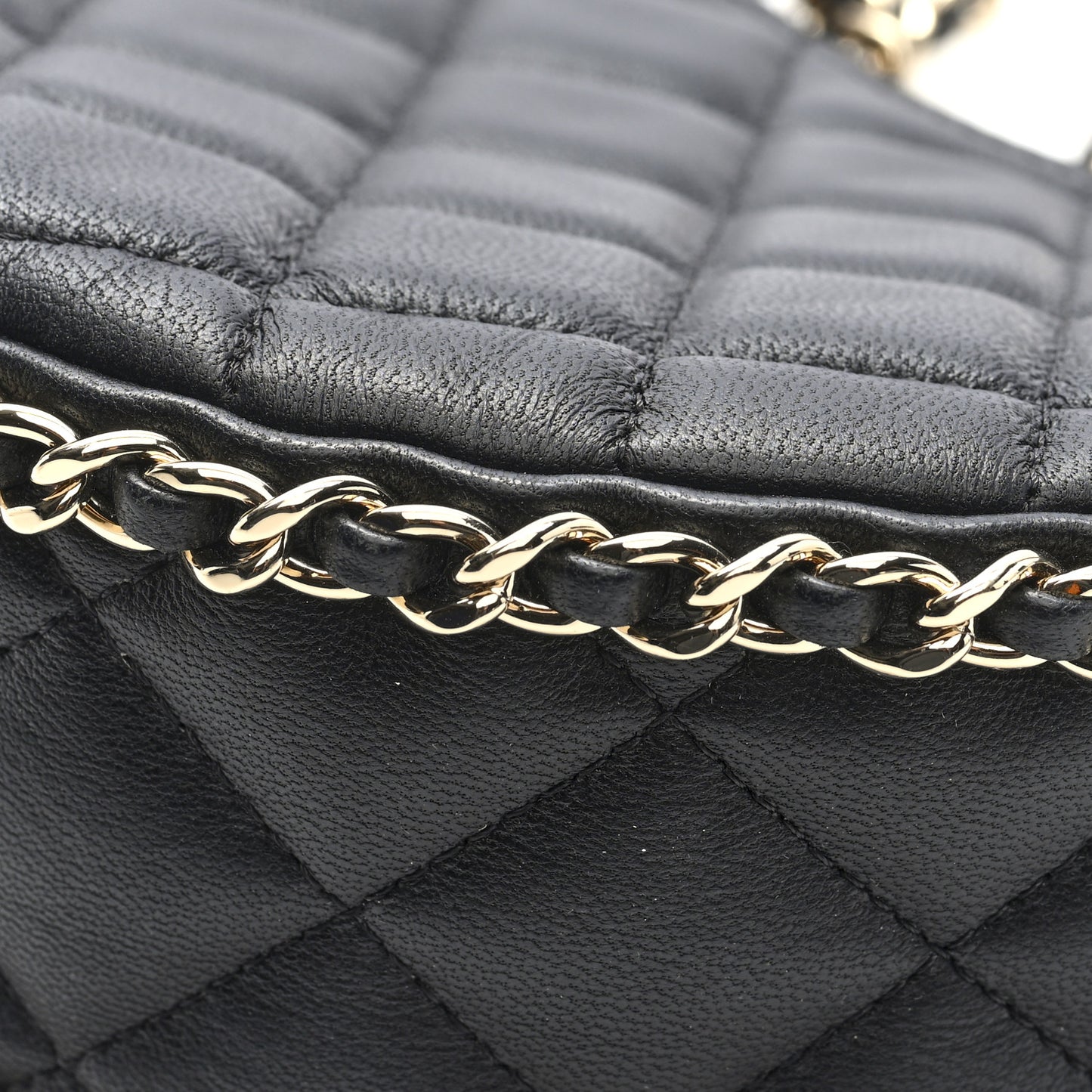 Lambskin Quilted Small Hobo Bag Black