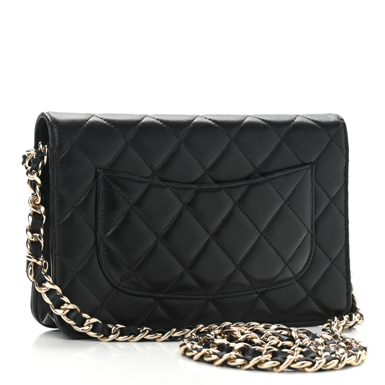 Chanel Lambskin Quilted Coco Charms Wallet On Chain Black 2 of 13