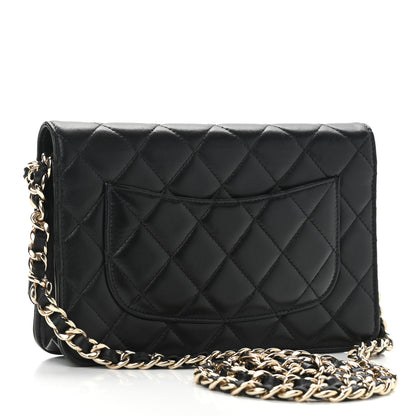 Chanel Lambskin Quilted Coco Charms Wallet On Chain Black 2 of 13