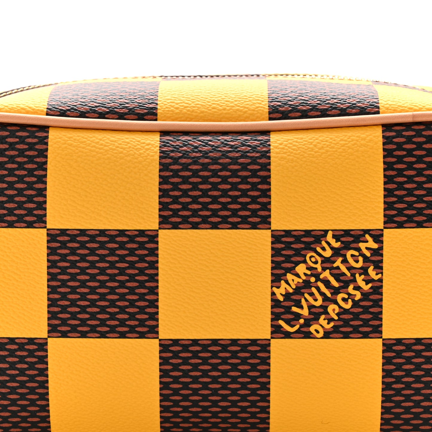 Damier Pop Dopp Kit Toilet Pouch Jaune Mat