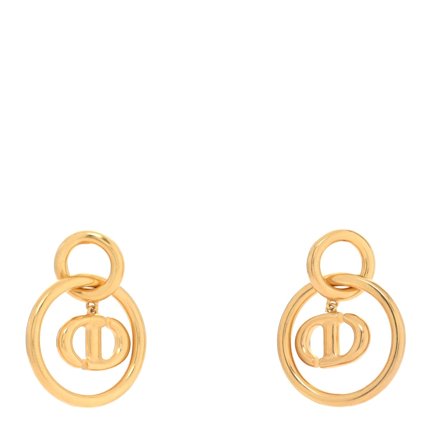 Metal CD Navy Earrings Gold