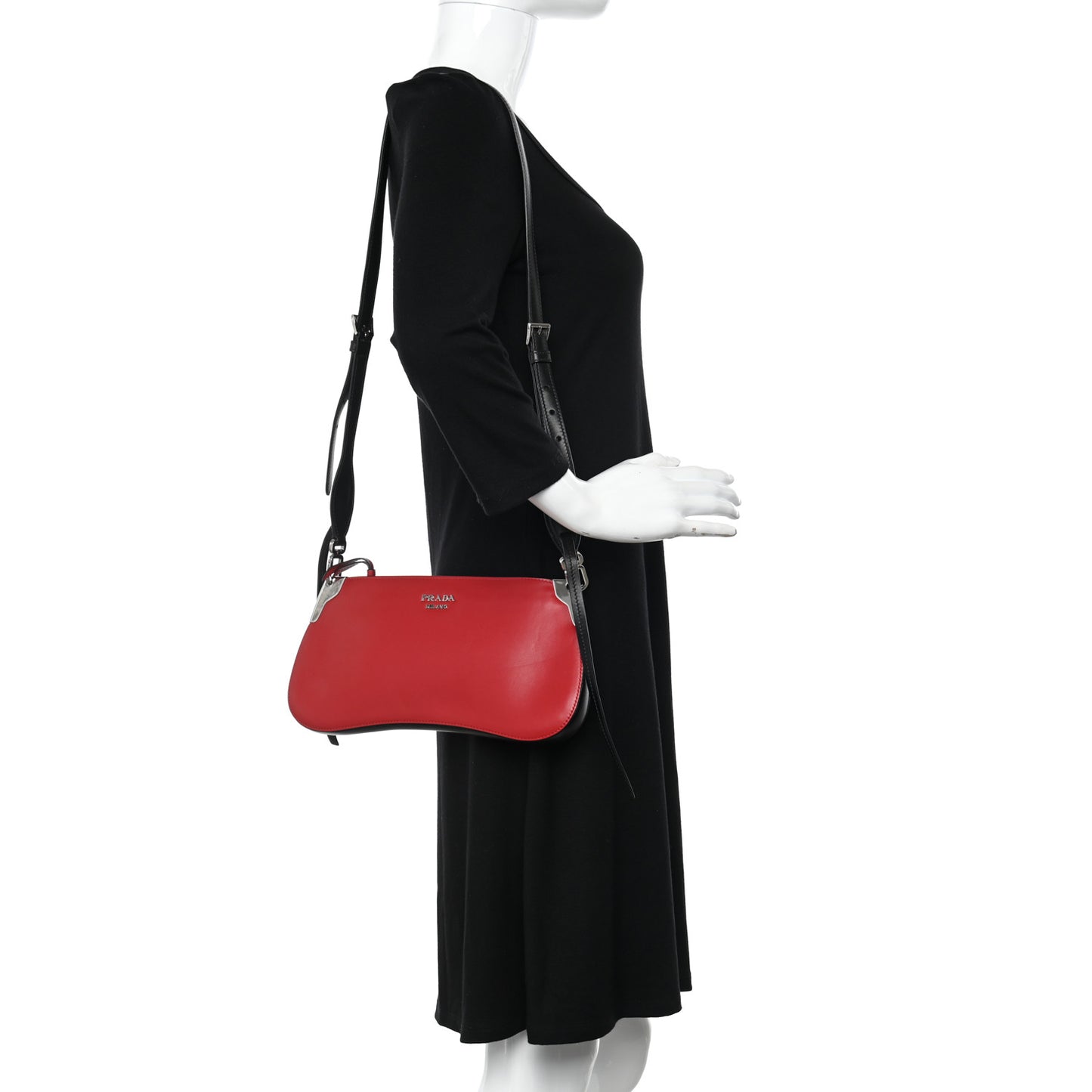 City Calfskin Sidonie Crossbody Bag Rosso Black