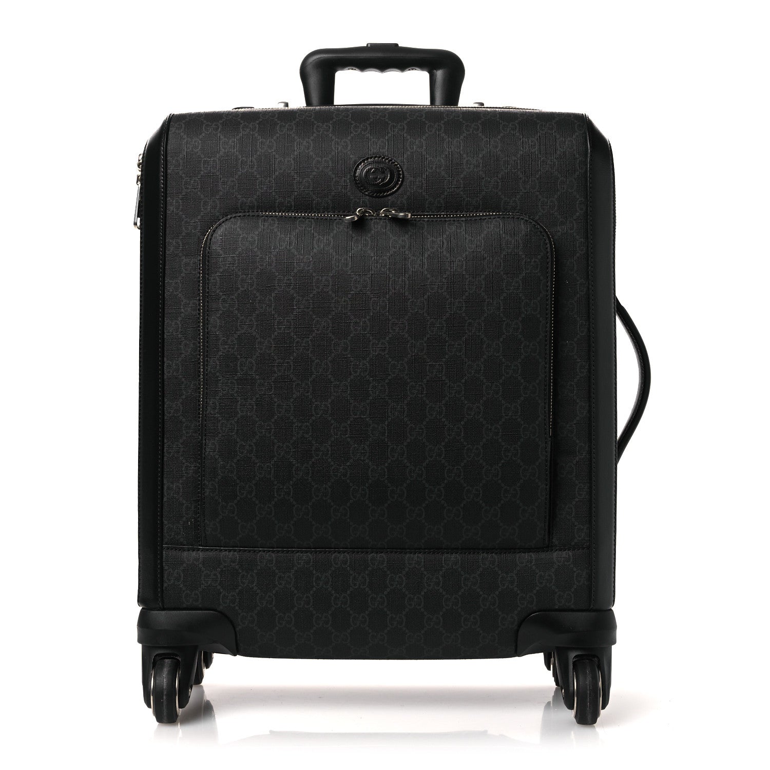 Gucci GG Supreme Monogram Four Wheel Suitcase Black Grey 1 of 12