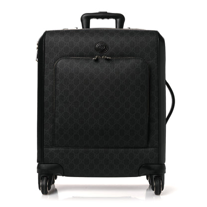 Gucci GG Supreme Monogram Four Wheel Suitcase Black Grey 1 of 12